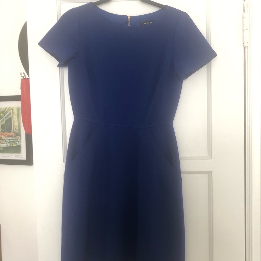 Tahari royal blue dress